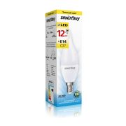 Лампа светодиодная C37-12W/3000/E14 Smartbuy