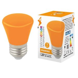 Лампа светодиодная колокольчик LED-D45-1W/ORANGE/E27/FR/C