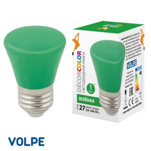 Лампа светодиодная колокольчик LED-D45-1W/GREEN/E27/FR/C