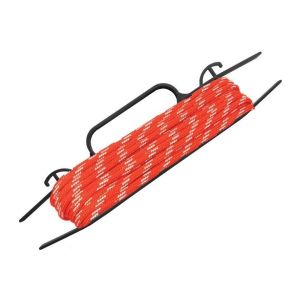 Веревка плетеная с сердечником 10мм*15м, красная с белой нитью, рамка
