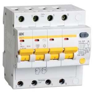 Автоматический выключатель дифференциального тока (АВДТ) АД14 4Р C16 IEK