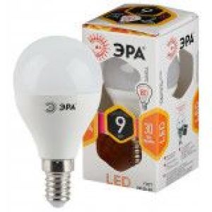 Лампа светодиодная LED P45-9w-827-E14 ЭРА