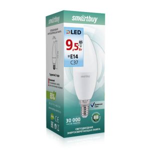 Лампа светодиодная C37-9,5W/4000/Е14 Smartbuy
