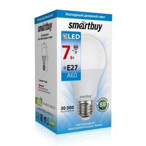 Лампа светодиодная A60-07W/6000/Е27 Smartbuy