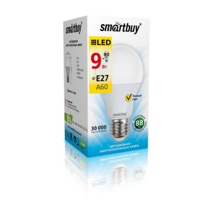 Лампа светодиодная A60-09W/3000/E27 Smartbuy