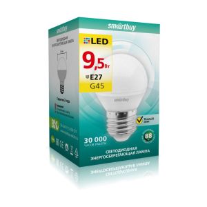 Лампа светодиодная G45-9,5W/3000/E27 Smartbuy