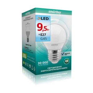 Лампа светодиодная G45-9,5W/4000/E27 Smartbuy