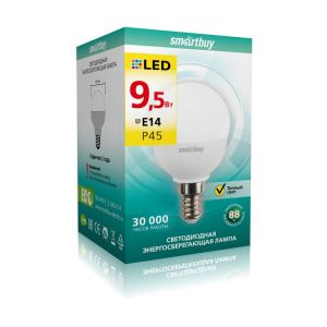 Лампа светодиодная P45-9,5W/3000/E14 Smartbuy