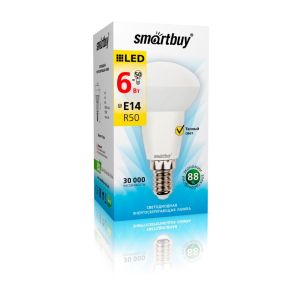 Лампа светодиодная R50-06W/3000/E14 Smartbuy
