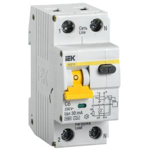 Автоматический выключатель дифференциального тока (АВДТ) АВДТ32 C6 IEK