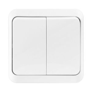 Выключатель 2-клавишный 10А белый «Юпитер»