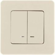 Выключатель 2-клавишный c подсветкой слоновая кость INSPIRIA