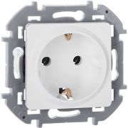 Розетка 1-местная с/з белая INSPIRIA