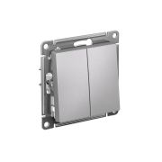 Выключатель 2-клавишный алюминий ATLAS Schneider