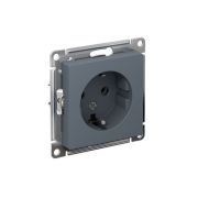 Розетка 1-местная с заземлением грифель ATLAS Schneider