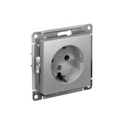 Розетка 1-местная с заземлением алюминий ATLAS Schneider