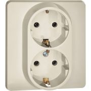 Розетка 2-местная с/з слоновая кость INSPIRIA