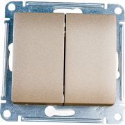 Выключатель 2-клавишный титан Glossa Schneider