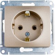 Розетка 1-местная с заземлением титан Glossa Schneider
