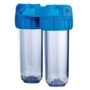 Магистральный фильтр «ИТА»(1/2,10, хол.вода,прозрачный,двойной.,без картриджа)(F20125-1/2)