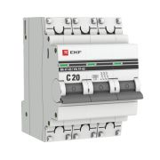 Выключатель автоматический 3P 20А (C) 4,5kA ВА 47-63 EKF