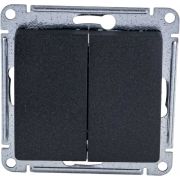 Переключатель 2-клавишный антрацит Glossa Schneider