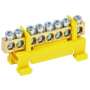 Шина нулевая на DIN-рейку 6*9мм 8 отверстий, ЖЕЛТАЯ IEK
