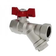 Кран шаровой ВхВ с фильтром V&G Optima (ручка-бабочка) 1/2