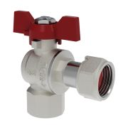 Кран шаровой ВхВ угловой с накидной гайкой V&G Optima (ручка-флажок) 1/2