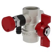 Кран шаровой ВхВ для подкл. манометра c дренажем и воздухоотдводчиком V&G (ручка-бабочка) 1/2