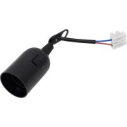 Патрон пластиковый подвесной Е27 с клеммной колодкой, чёрный TDM