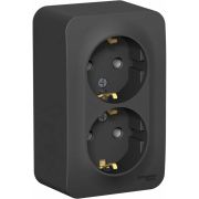 Розетка 2-я с/з антрацит с изолирующей пластиной 16A Blanca Schneider