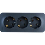 Розетка 3-я с/з антрацит с изолирующей пластиной 16A Blanca Schneider