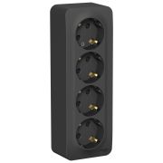 Розетка 4-я с/з антрацит с изолирующей пластиной 16A Blanca Schneider