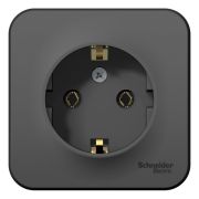 Розетка 1-я с/з антрацит с изолирующей пластиной 16A Blanca Schneider
