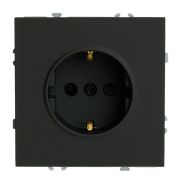 Розетка 1-я с/з с защитной шторкой RST16-5110-05 16А чёрный Эмили