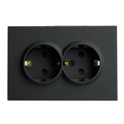 Розетка 2-я с/з с защитной шторкой RST16-5114-05 16А чёрный Эмили