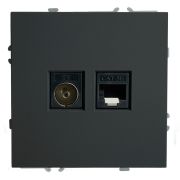 Розетка RJ-45+TV RST00-5106-05 16А чёрный Эмили
