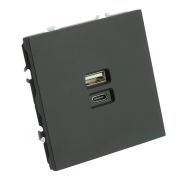 Розетка USB+Type C RST10-5115-01 16А чёрный Эмили