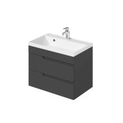 Комплект тумба Итана Sky 70 (699х448х560) подвесная, с раковиной Clarissa 70, графит
