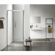 Душевое ограждение SANTREK AQUA Time -DF-DP-900-C-Chrome 900*1950 Прямое стекло Прозр 6 мм, профиль