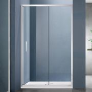 Душевое ограждение SANTREK AQUA Lea- DF-1200-C-Brushed 1200*1850 Прямое стекло Прозр 5мм, профиль Са