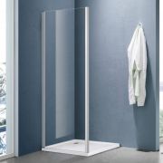 Боковая часть душ. ограждения SANTREK AQUA Lea- SP-900-C-Brushed 900*1850 стекло Прозр 5мм, профиль