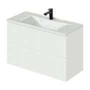 Комплект тумба Итана Kate 100 (987х438х640) подвесная, с раковиной Milena 100 Бланж