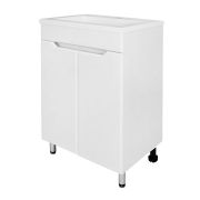 Комплект тумба Loranto Палермо 50Н 495х345х840 напольная, с раковиной Фрея 50, белый