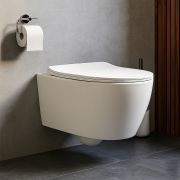 Унитаз подвесной Azario UNO 365х485x365 , безободковый, в комплекте с быстросъемным сиденьем микроли