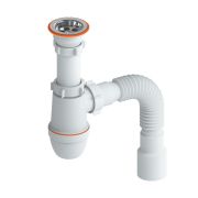 Сифон для раковины прикручивающийся РМС СУ-02 Белый