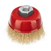 MATRIX Щетка для УШМ, 75мм, М14 «чашка», латун.витая проволока