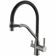 Смеситель д/кухни MIXXUS PREMIUM GRAVITY 021 GRAPHITE REFL.BLACK Ø35