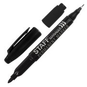 Staff Маркер перманентный двусторонний Manager, черный 0,8-2,2мм